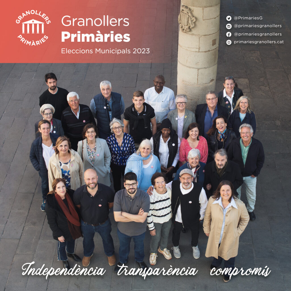 Fotografia de grup de la candidadatura Granollers Primàries a les eleccions municipals de 2023