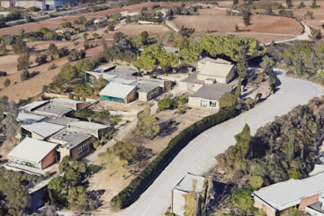Imatge aèria en 3d del Centre d'Educació Especial Montserrat Montero.